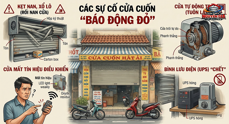 Các Sự Cố Cửa Cuốn "Báo Động Đỏ" Cần Xử Lý Ngay - Cửa Cuốn Nguyễn Gia