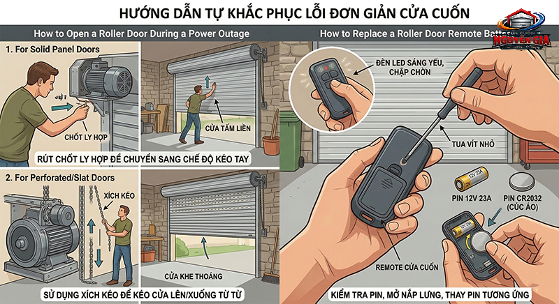 Hướng Dẫn Tự Khắc Phục Lỗi Đơn Giản - Cửa Cuốn Nguyễn Gia
