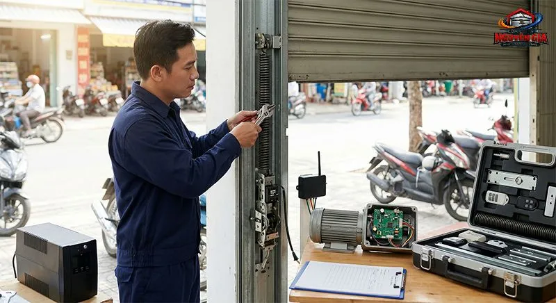 Báo giá sửa chữa và thay thế linh kiện cửa cuốn tấm liền minh bạch, cam kết phụ kiện đồng bộ từ các hãng lớn