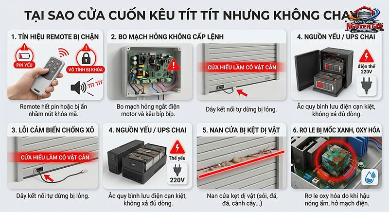 Khí hậu ẩm ướt làm oxy hóa các linh kiện trên bo mạch, khiến hệ thống báo lỗi và ngắt nguồn điện motor