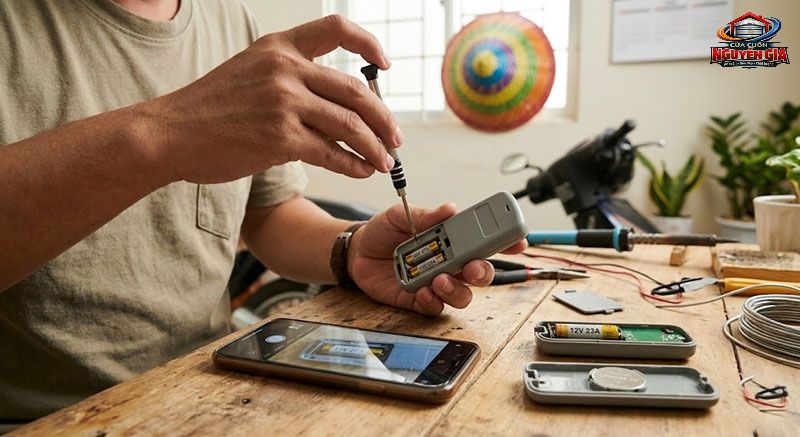 Các chuẩn pin phổ biến hiện nay bao gồm 12V 27A, 12V 23A và pin Lithium CR2032 3V tùy theo dòng remote