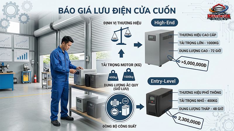 Tải trọng motor và dung lượng ắc quy là hai thông số then chốt quyết định mức giá của bộ tích điện