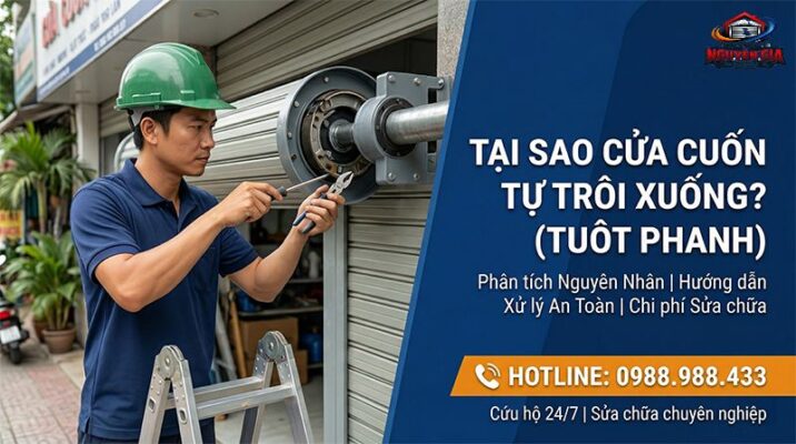 Hướng dẫn chi tiết cách chẩn đoán nguyên nhân và quy trình sửa chữa mô tơ cửa cuốn không hãm được phanh