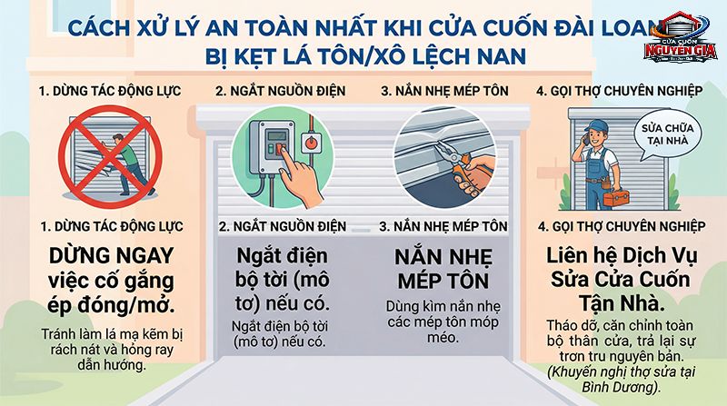 Quy trình nắn chỉnh lá tôn đòi hỏi sự khéo léo để không làm rách lá và đảm bảo độ trơn tru khi đóng mở