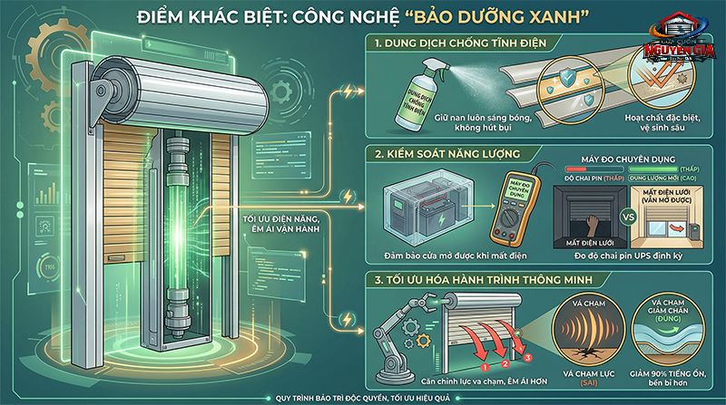 "Bảo dưỡng Xanh" độc quyền tại Nguyên Gia giúp nan cửa luôn sáng bóng, chống bám bụi và tối ưu điện năng