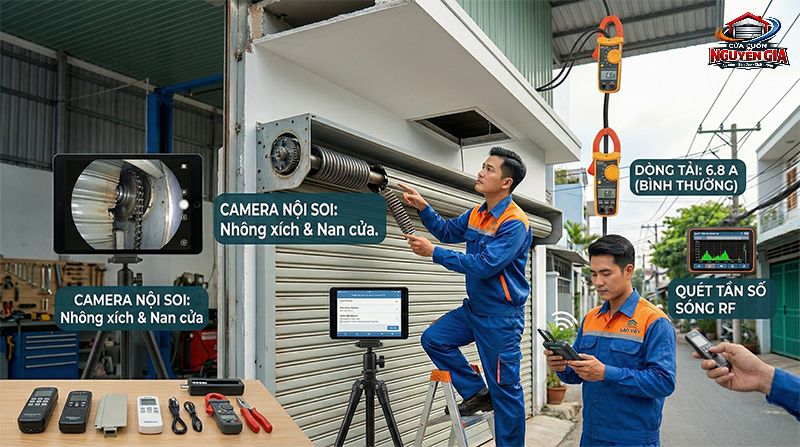 Ứng dụng công nghệ quét sóng và camera nội soi giúp phát hiện chính xác lỗi ngầm mà không cần tháo dỡ cửa