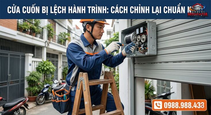 Cửa cuốn bị lệch hành trình gây ra nhiều phiền toái và nguy cơ mất an toàn, cần được căn chỉnh lại chính xác