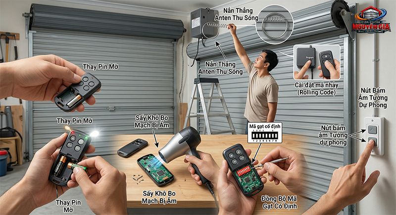 Bạn hoàn toàn có thể tự đồng bộ lại mã sóng tại nhà đối với các dòng remote mã gạt thông thường