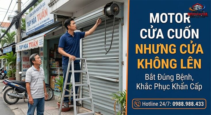 Hiện tượng motor cửa cuốn kêu nhưng cửa không hoạt động thường bắt nguồn từ các sự cố truyền động cơ học bên trong