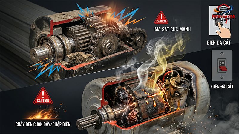 Motor phát ra tiếng kêu rít và mùi khét là dấu hiệu cảnh báo động cơ đang quá tải hoặc cháy cuộn dây