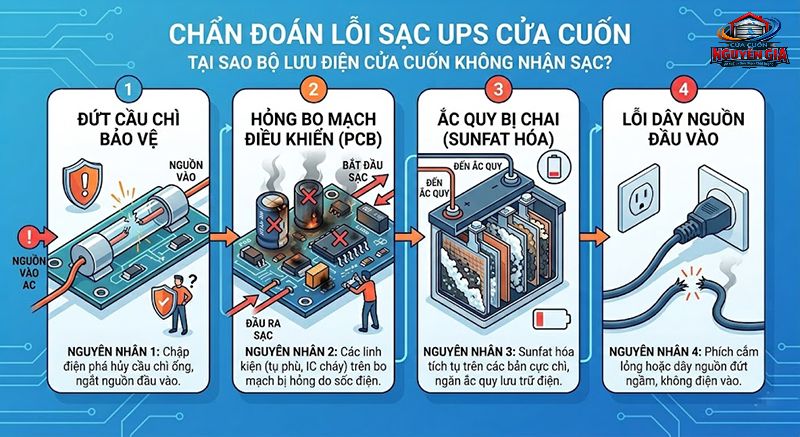 Cầu chì bảo vệ bị đứt hoặc hỏng mạch sạc là những "thủ phạm" hàng đầu khiến thiết bị từ chối nạp năng lượng