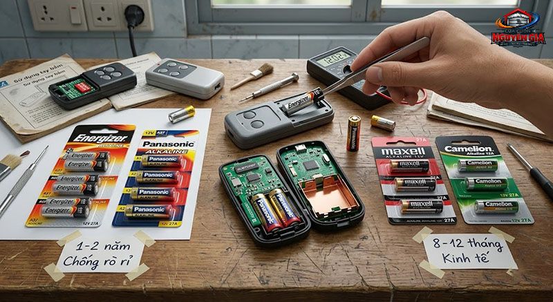 Pin kiềm (Alkaline) từ các thương hiệu lớn giúp dòng xả ổn định, tín hiệu phát xa và tuyệt đối không rò rỉ axit