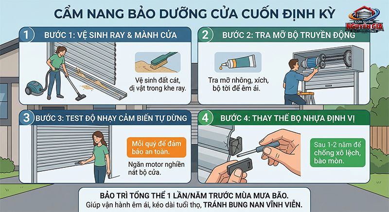Bảo trì định kỳ 1 lần/năm giúp kiểm soát độ nhạy cảm biến và tình trạng kẹp định vị, triệt tiêu nguy cơ bung nan