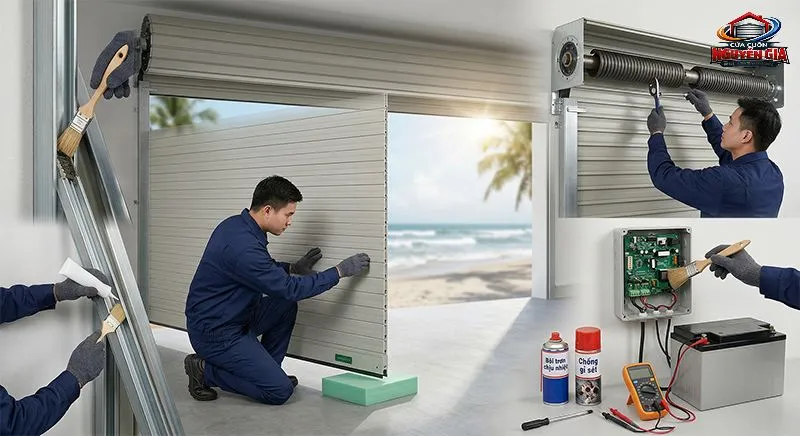 Bảo trì định kỳ hệ thống cơ học và cảm biến là bí quyết giúp cửa cuốn công nghệ Úc bền bỉ và an toàn tuyệt đối