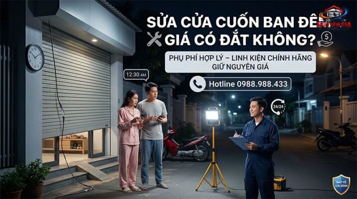 Dịch vụ sửa cửa cuốn ban đêm chuyên nghiệp, cam kết không chặt chém, có mặt sau 20 phút