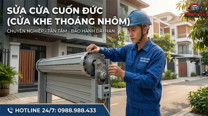 Dịch vụ sửa chữa cửa cuốn Đức chuyên nghiệp, xử lý triệt để các lỗi kẹt nan và hỏng motor